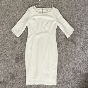 White quarter sleeve dress